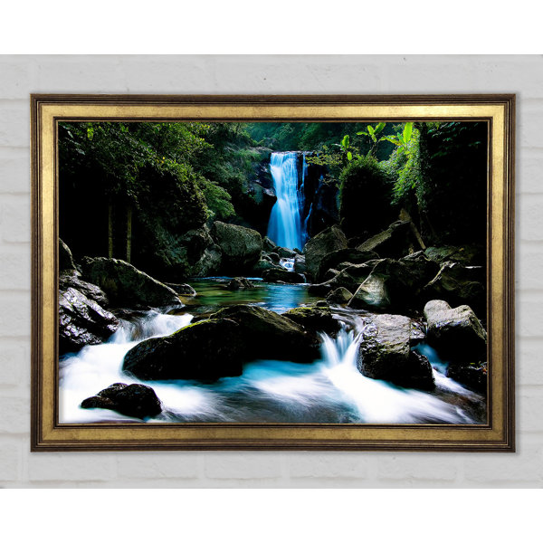 Union Rustic Enchanted Blue Waterfall Forest Flows Druck Wayfair De